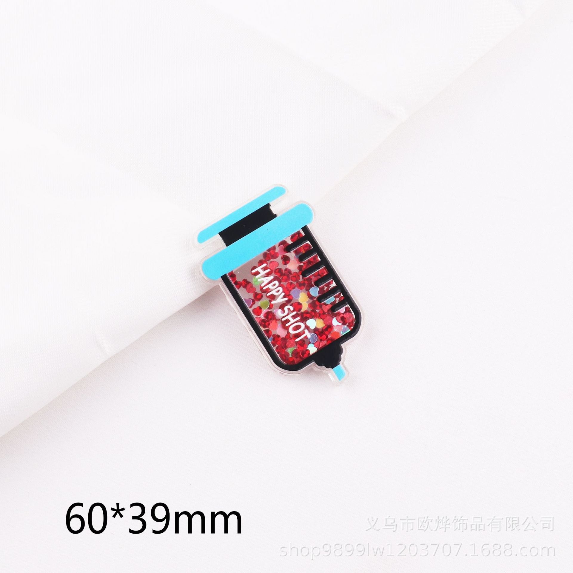 Wholesale 10PCS FlatBack Medical Clothes Quicksand Acrylic Bag Pin Patch DIY Accessories